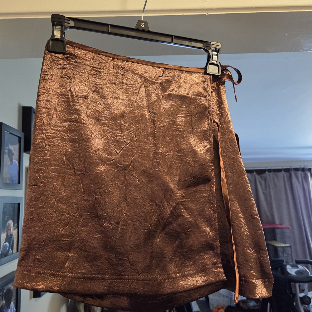 Urban Outfitters Shimmering Copper Mini Skirt